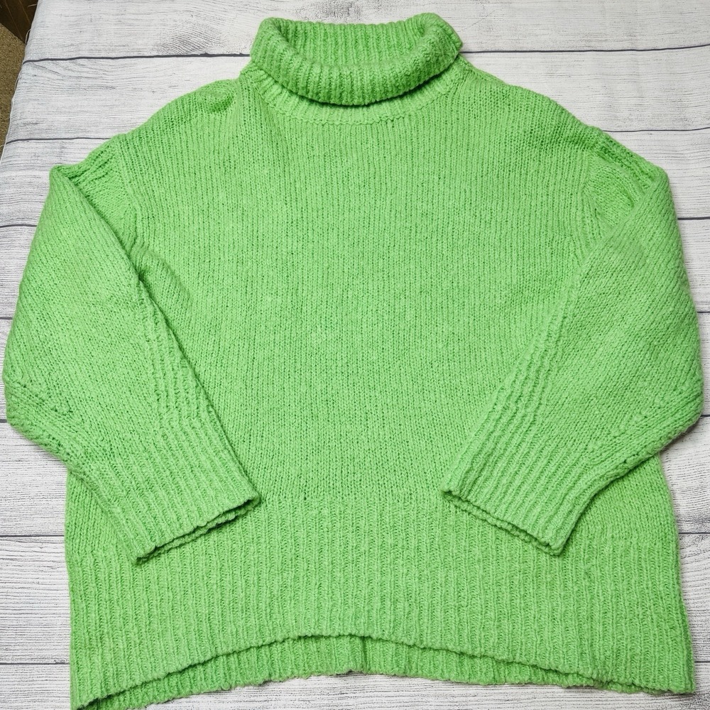 A.L.C. Nelson Sweater Green Oversized Alpaca Merino Turtleneck Spring Bouquet S